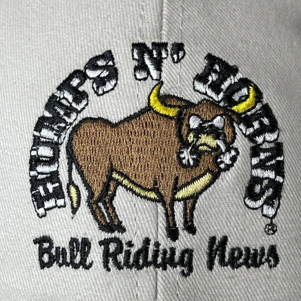 Humps N Horns Bull Riding News Tan Ball Cap Hat Hook N Loop - Picture 8 of 14